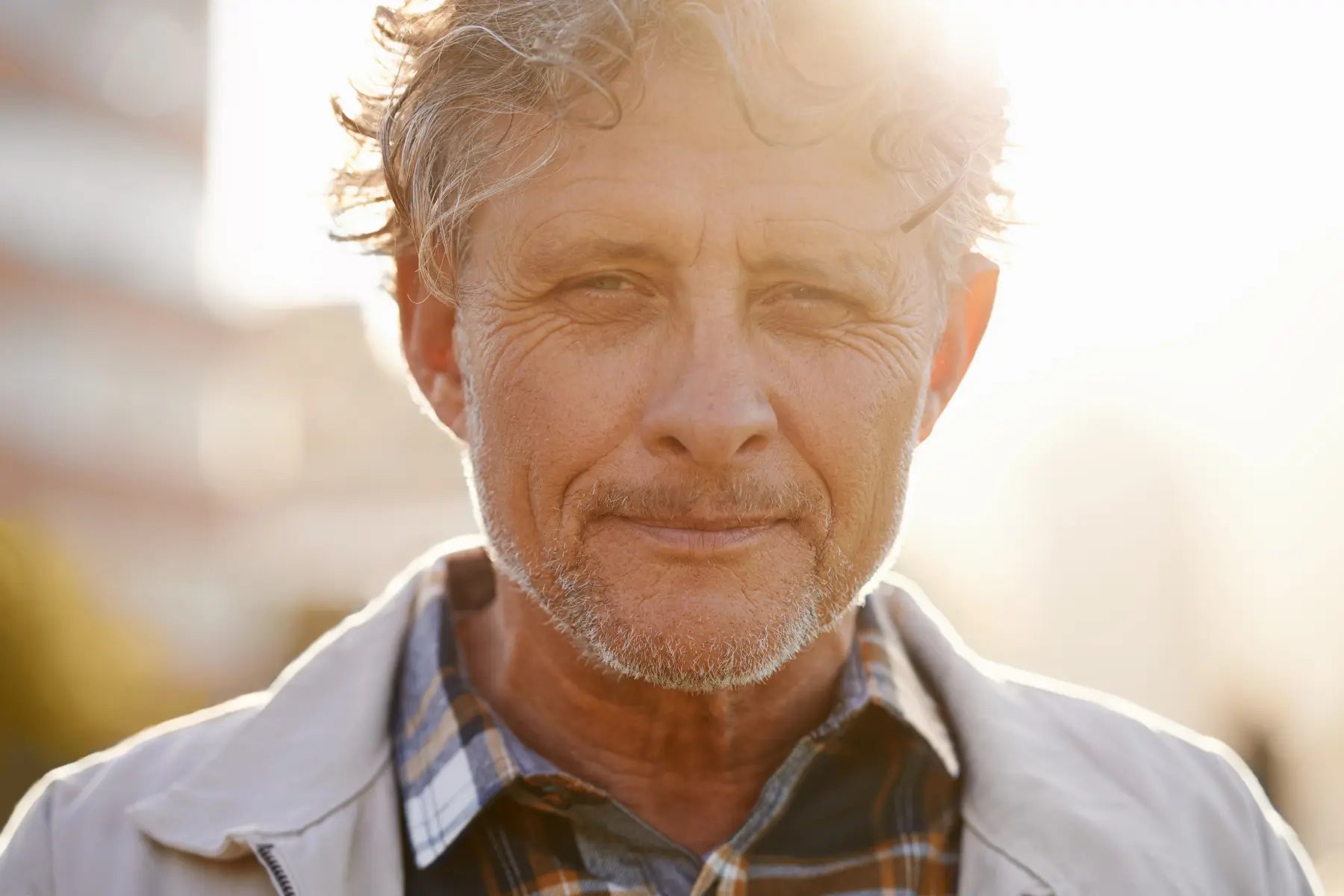 DEXA scan preparation includes avoiding calcium supplements before the test, as shown by this older man outdoors.