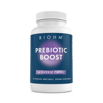 Biohm Prebiotic Boost supplement bottle on a white background