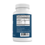 Supplement bottle with a blue label showing 'Supplement Facts' on a white background