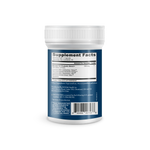 Supplement container with a blue label showing 'Supplement Facts' on a white background