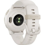 White Garmin smartwatch on a white background