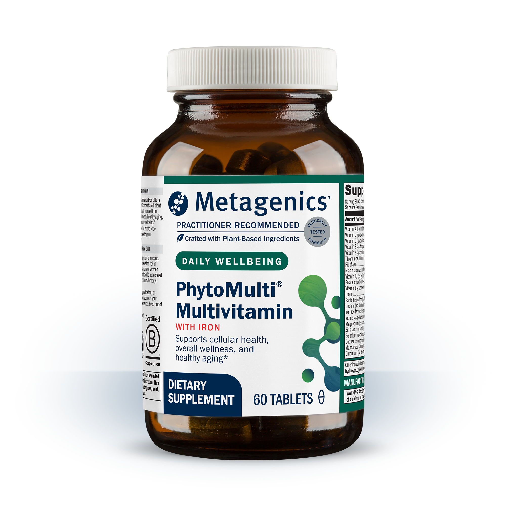 Metagenics PhytoMulti Multivitamin bottle on a white background