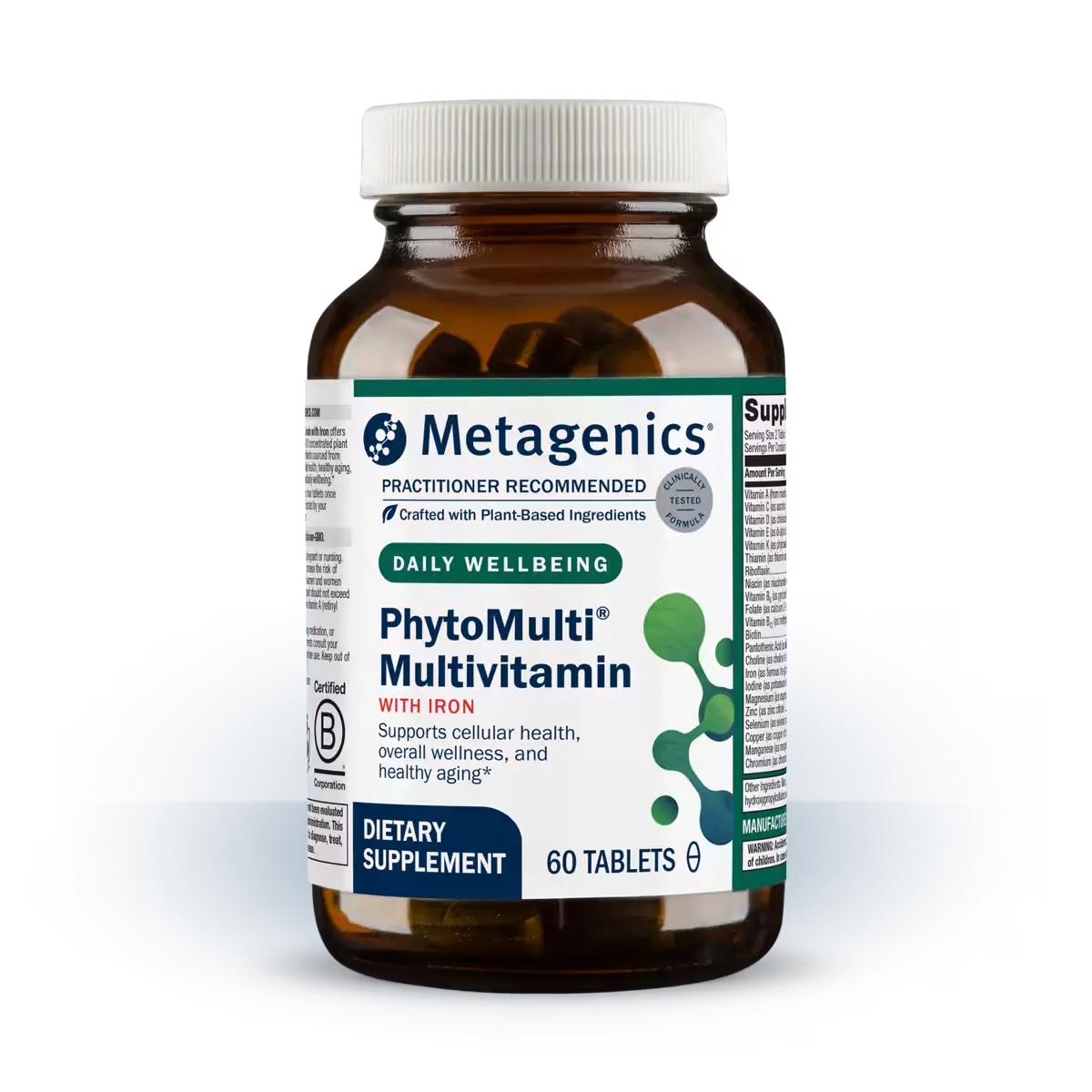 Metagenics PhytoMulti Multivitamin bottle on a white background