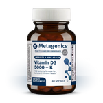 Metagenics Vitamin D3 5000 + K dietary supplement bottle on a white background