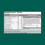 Supplement facts label on a green background
